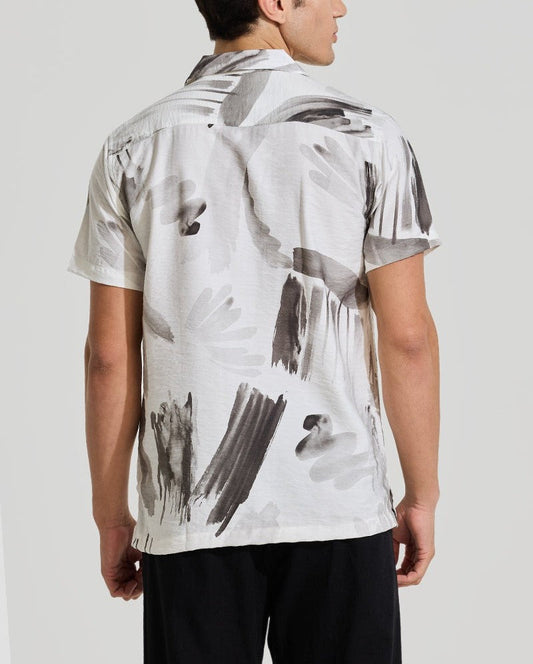 White Cuban Abstract Shirt