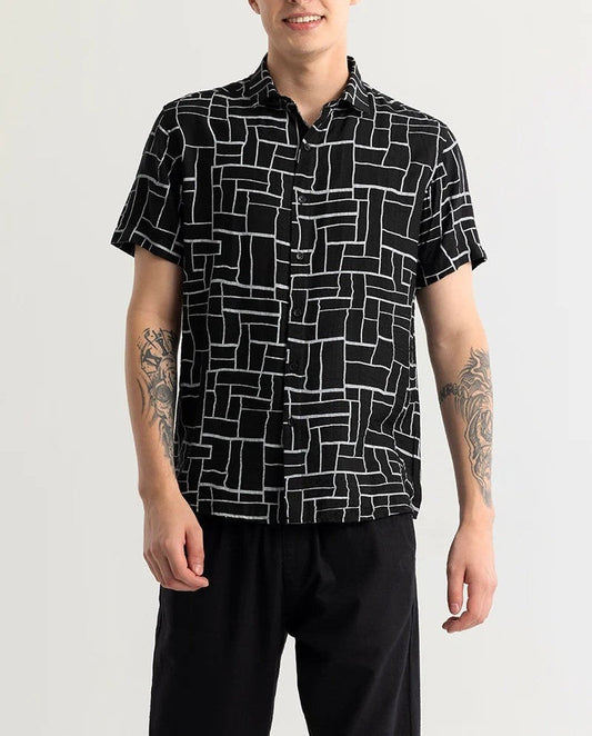 Loaffy Abstract Black Shirt