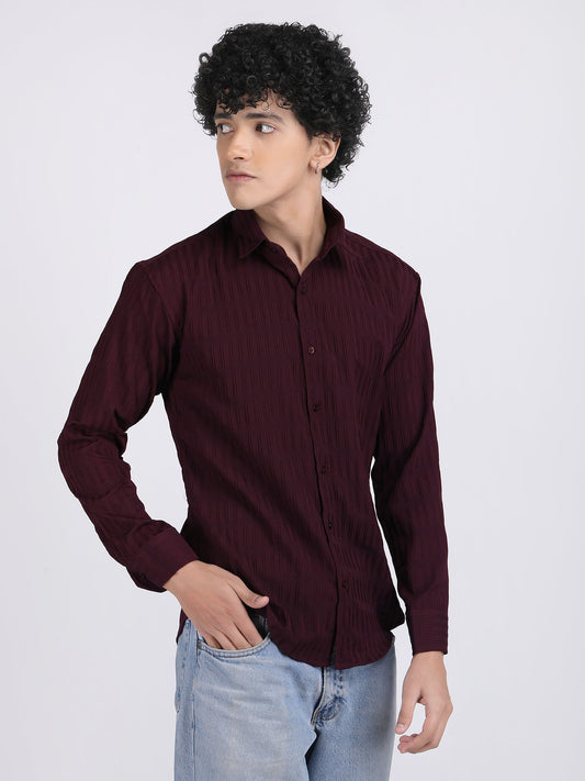 Wine Popcorn Texture Full Sleeves Shirt