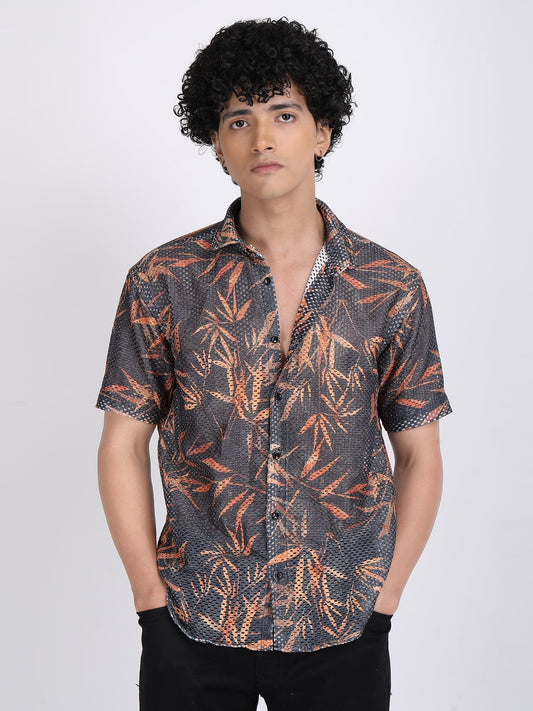 Grey Dual Fusion Crochet Shirt