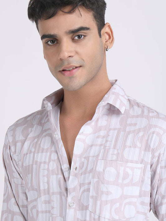 Light Purple Popcorn Print Premium Full Sleeves Shirt