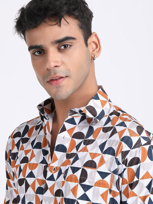 Multi Popcorn Print Premium Full Sleeves Shirt