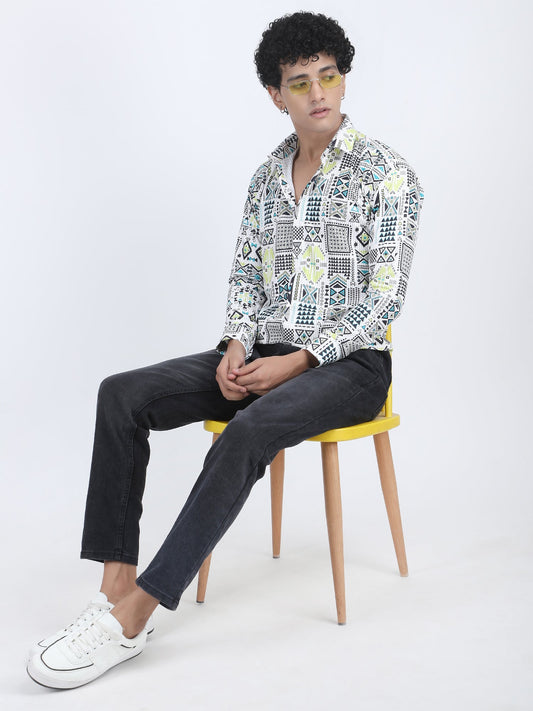 White Attractive Design Turkish Weave Shirt