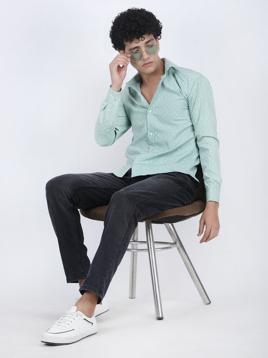 Pista Jacquard Designer Embossed Shirt