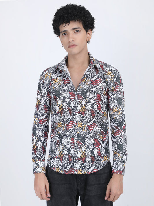 Multicolor Ethnic Design Turkish Weave Shirt