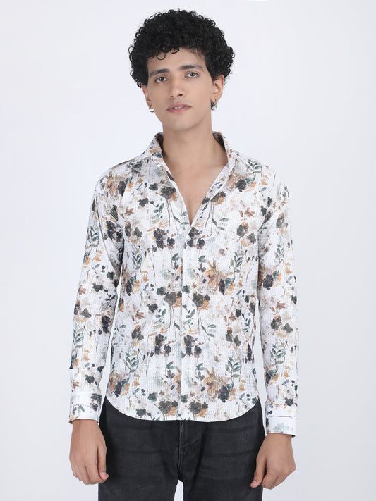 White Attractive Turkish Weave Shirt