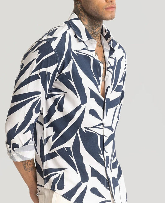 Navy Abstract Printed Shirt