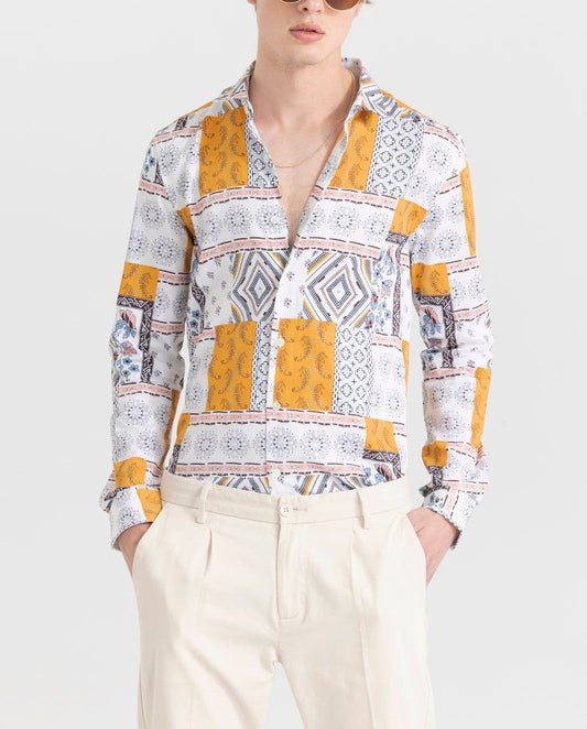 Pixel Patches White Shirt