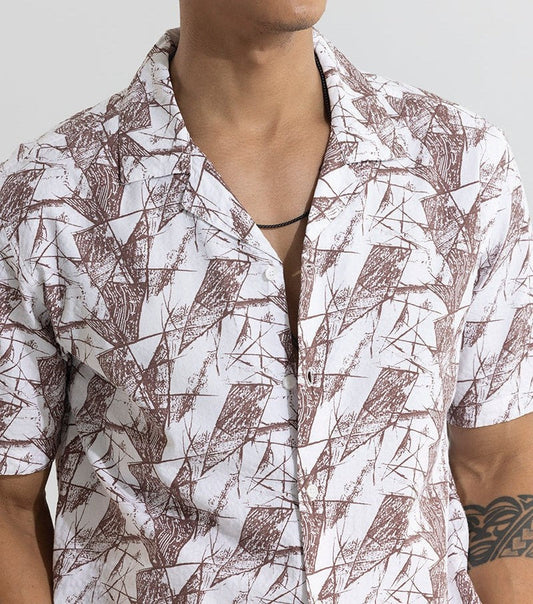 Abstract Traid Brown Seersucker Shirt