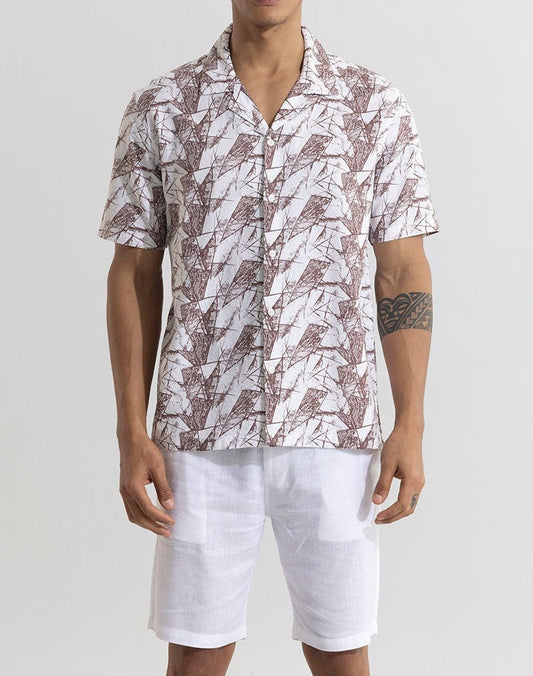 Abstract Traid Brown Seersucker Shirt