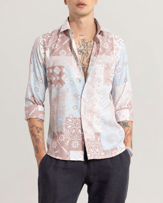 Paisley Patch Peach Shirt