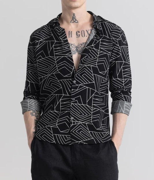 Geoshard Abstract Black Shirt