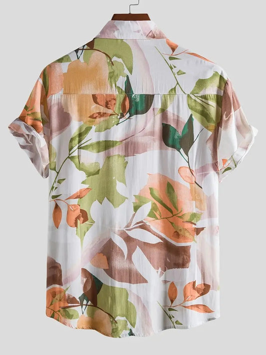 White Multicolor Floral Printed Daily Wear Shirt
