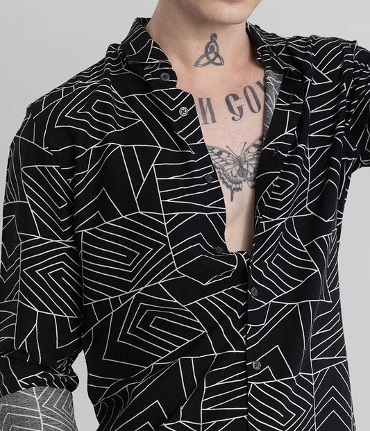 Geoshard Abstract Black Shirt