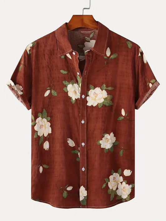 Maroon Floral Printed Daily Wear Shirt