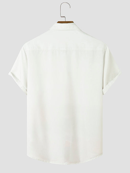 Mens Cactus Desert Scenery Print Holiday Short Sleeve Shirts