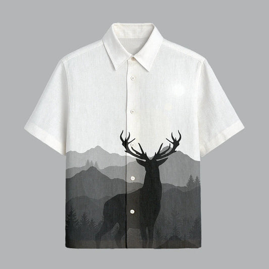 Achromatic White Printed Half Sleeve Shirt