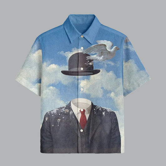 Cerulean Blue Printed Half Sleeve Shirt