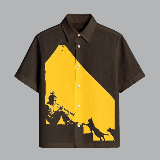 Relinquish Maroon Printed Half Sleeve Shirt