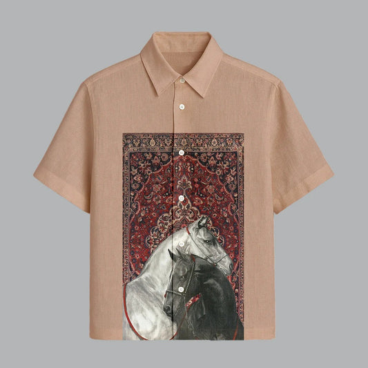 Jettison Maroon Printed Half Sleeve Shirt