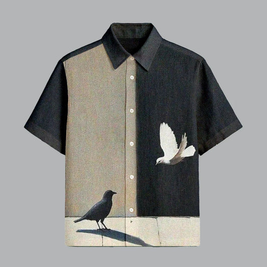 Swarthy Black Printed Half Sleeve Shirt