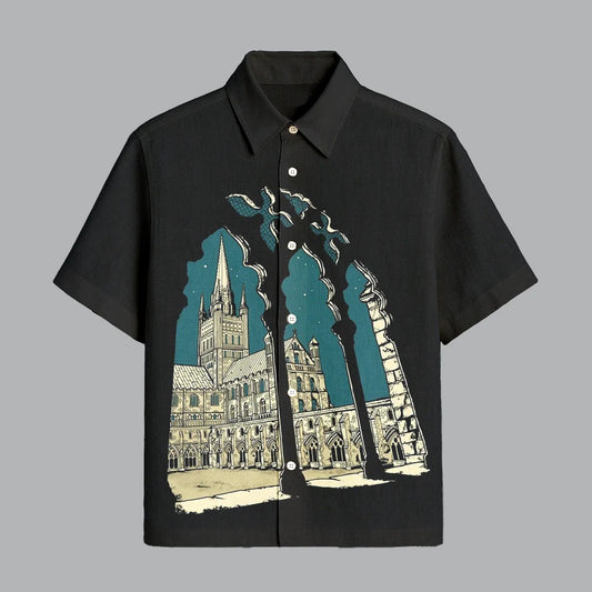 Bituminous Black Printed Half Sleeve Shirt