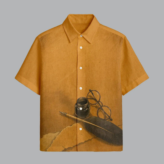 Craven Yellow Printed Half Sleeve Shirt