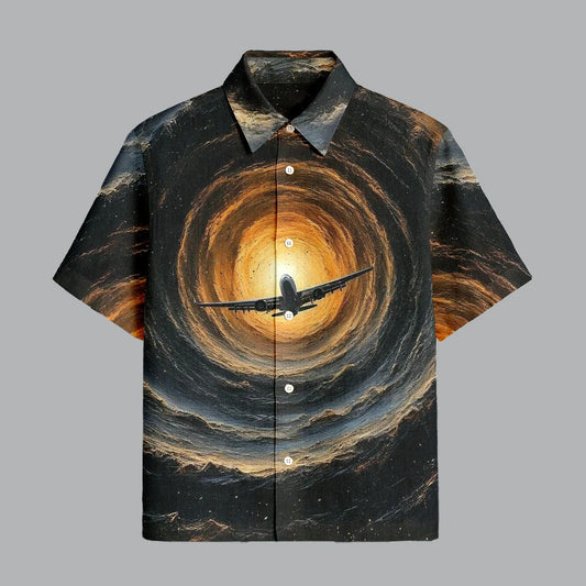 Tenebrous Black Printed Half Sleeve Shirt