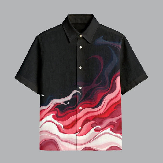 Bedimmed Black Printed Half Sleeve Shirt