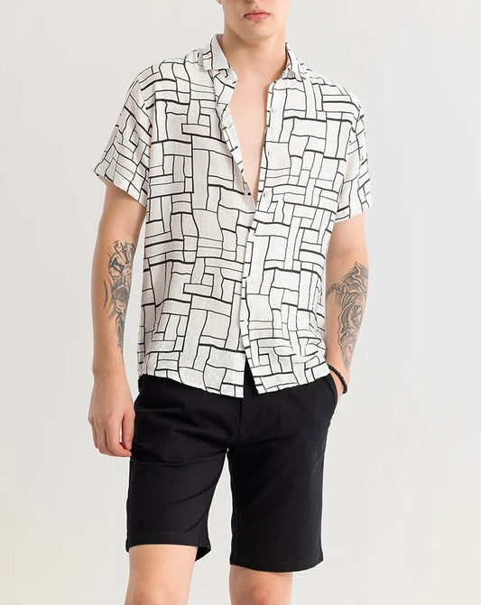 Edda Abstract White Shirt