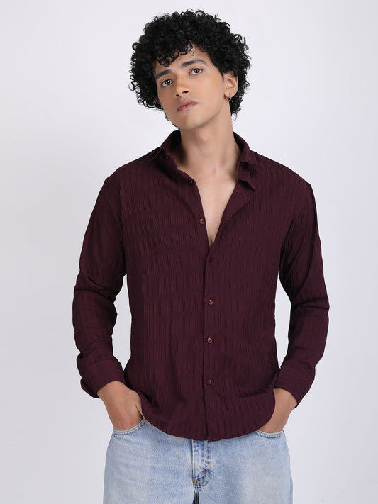 Wine Popcorn Texture Full Sleeves Shirt