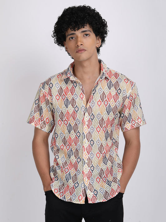 Light Multi Dual Fusion Crochet Shirt
