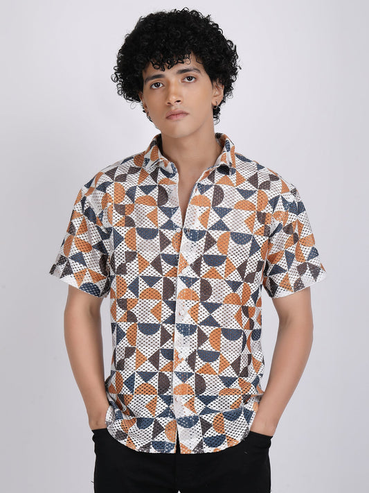 Light Brown Dual Fusion Crochet Shirt