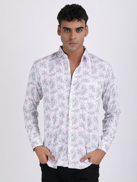 Dark White Popcorn Print Premium Full Sleeves Shirt