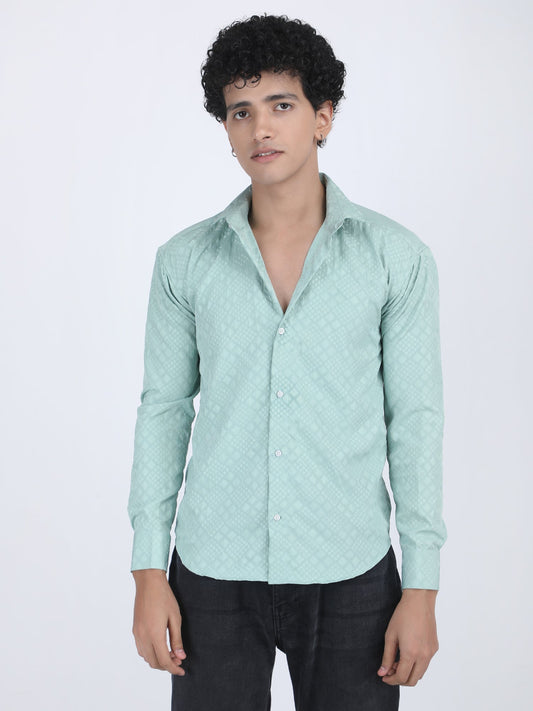 Pista Jacquard Designer Embossed Shirt