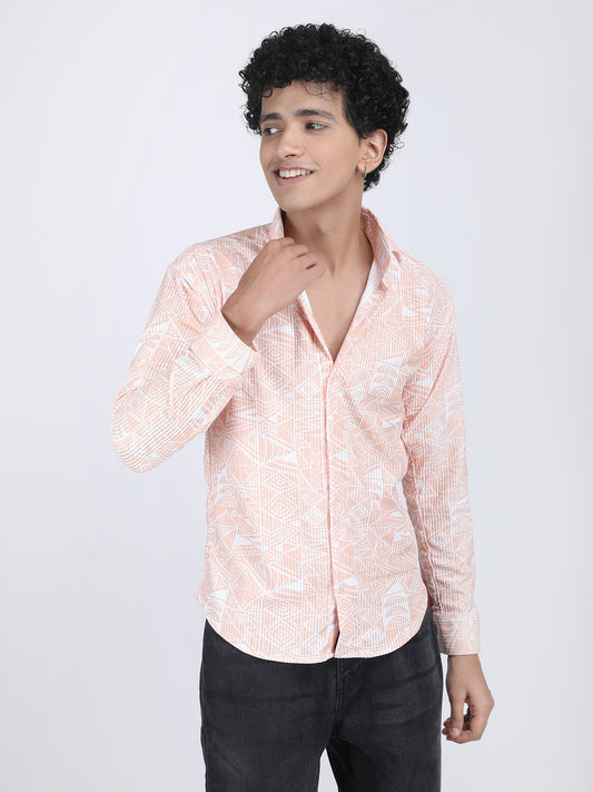 English Color Printed Turkish Weave Shirt