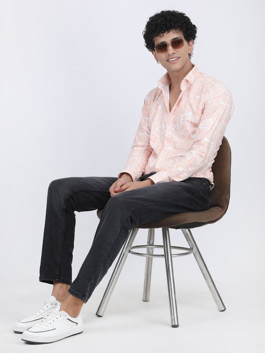 English Color Printed Turkish Weave Shirt