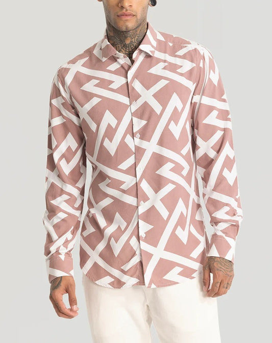 Light Pink Abstract Printed Shirt