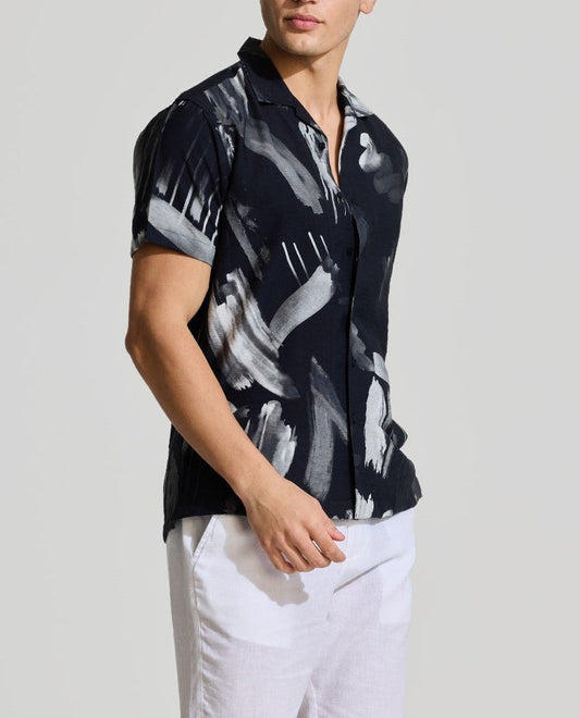 Black Cuban Abstract Shirt