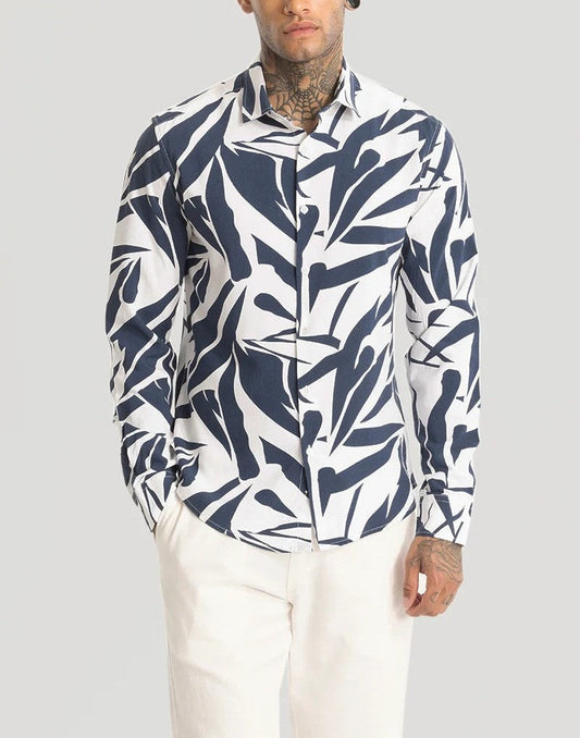 Navy Abstract Printed Shirt