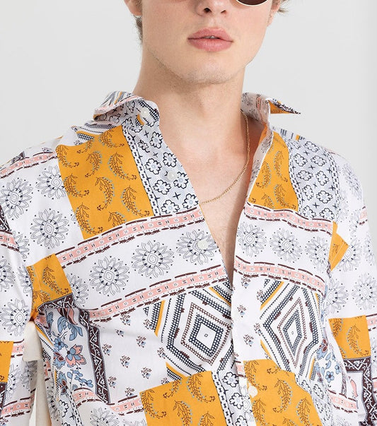 Pixel Patches White Shirt