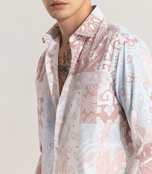 Paisley Patch Peach Shirt