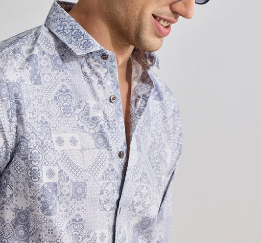 Symmetry Design Blue Shirt