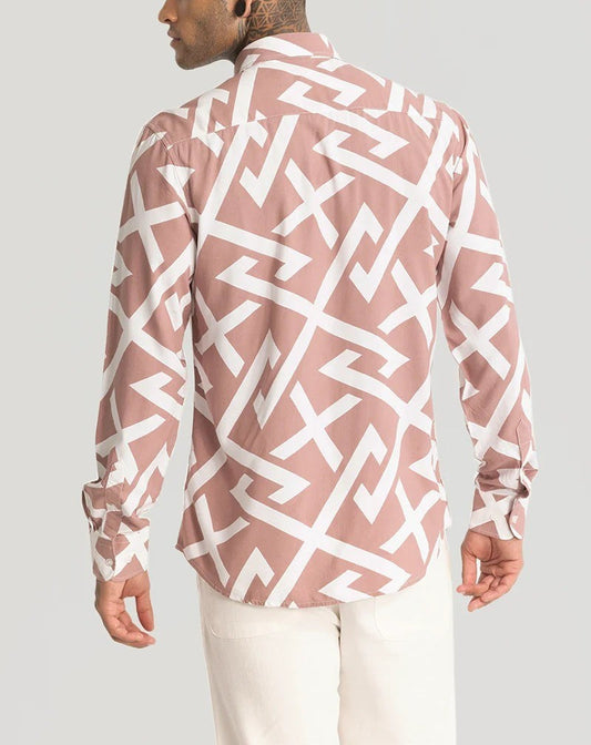 Light Pink Abstract Printed Shirt