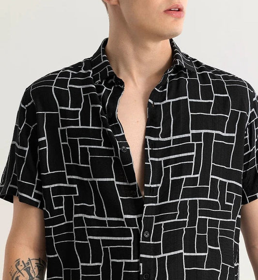 Loaffy Abstract Black Shirt