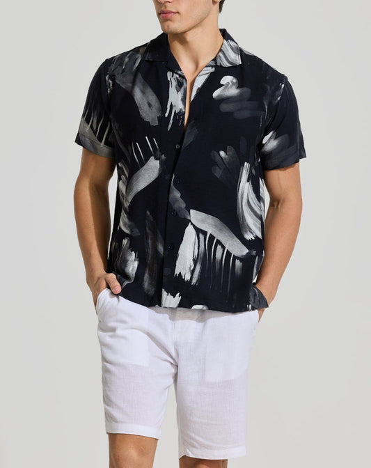Black Cuban Abstract Shirt