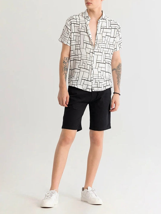 Edda Abstract White Shirt