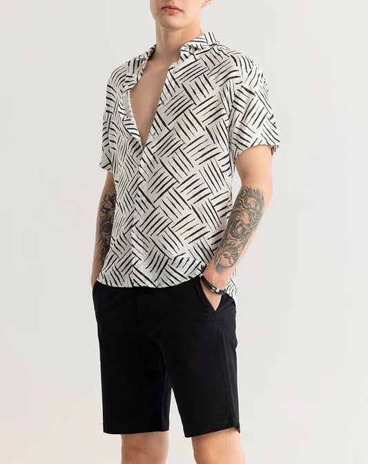 Absyss Abstract White Shirt