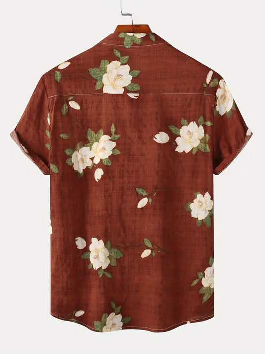 Maroon Floral Printed Daily Wear Shirt