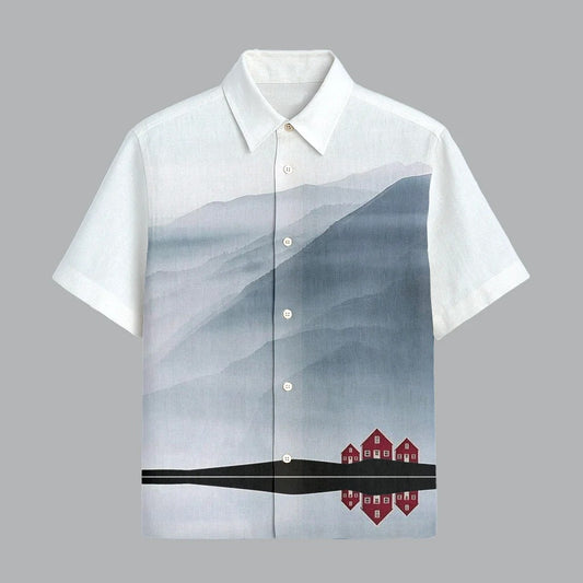 Alabaster White Printed Half Sleeve Shirt